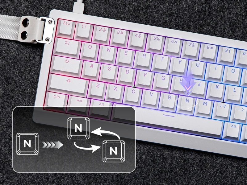 Mechanical 65 Percent Magnetic Wired Keyboard RGB Backlit - Tophatter Daily Deals
