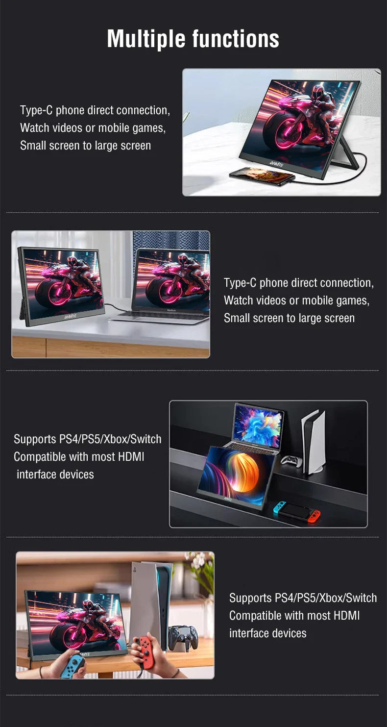 Portable 15.6 Inch Touch Monitor 1080p HDR Gaming On The Go - Tophatter Daily Deals