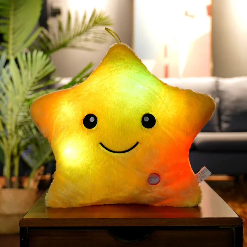 Luminous Star Plush Glowing LED Stars Cushion Yellow Outer Space - Tophatter Daily Deals