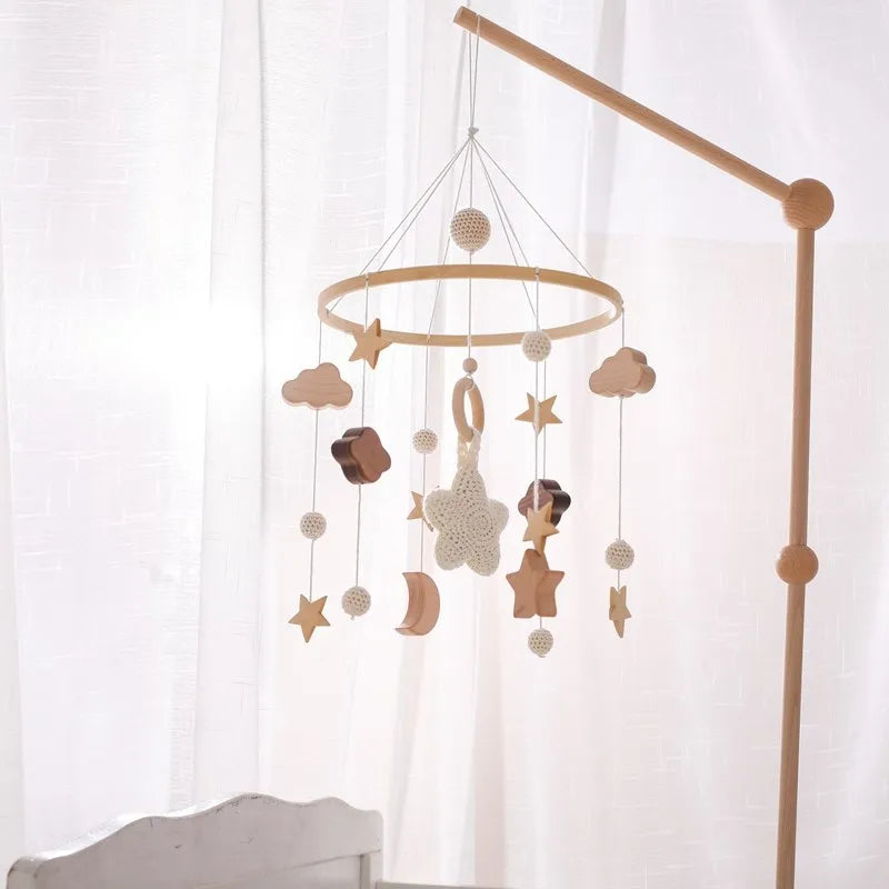Baby Crib Mobile Wooden Musical Newborn Sensory Toys - Tophatter Daily Deals