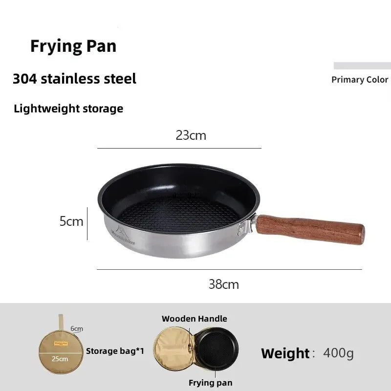 Camping Non-Stick Frying Pan Silver Camp Cooking - Tophatter Daily Deals