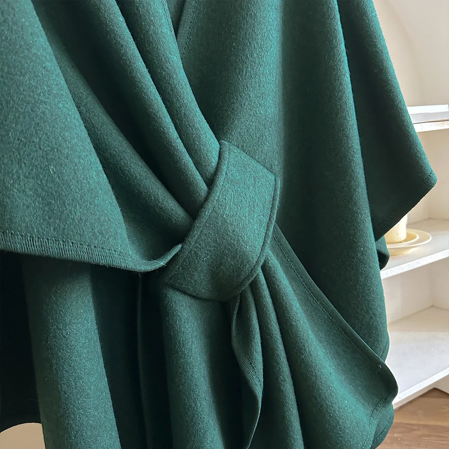 Warm Womens Poncho - Draped Cape Knot, Cashmere Pashmina - Tophatter Daily Deals