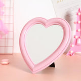 Pink Love Heart-Shaped Cosmetic Mirror Makeup Wall Hanging Mirror Pink Mythical - Tophatter Daily Deals