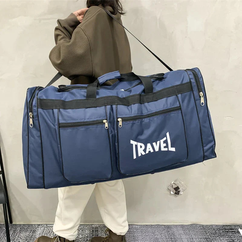 80L Foldable Waterproof Travel Duffel Bag Deep Blue Duffel Bags - Tophatter Daily Deals