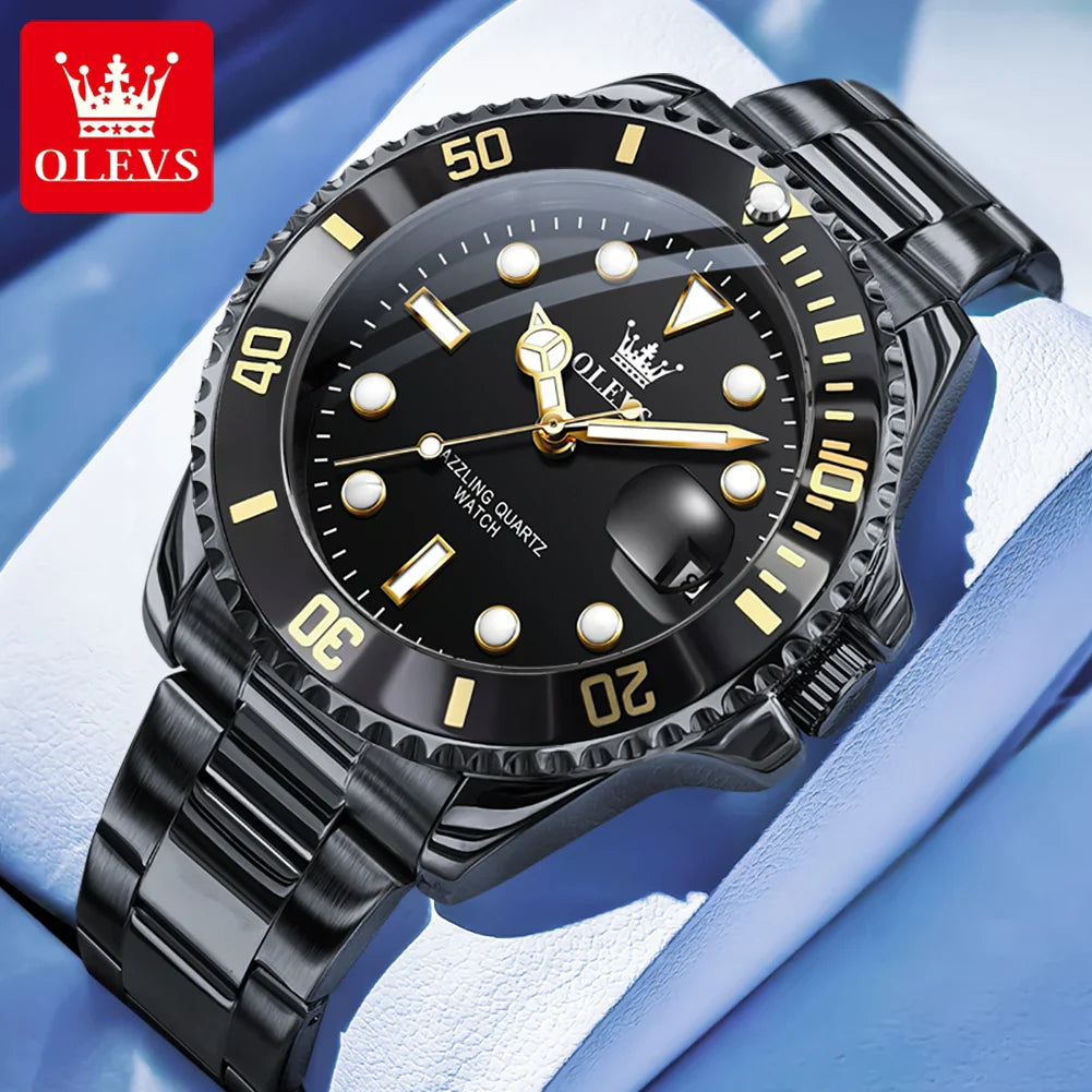 Quartz Watch Stainless Steel Date Classic Dress Watch Gift All Black - Tophatter Daily Deals