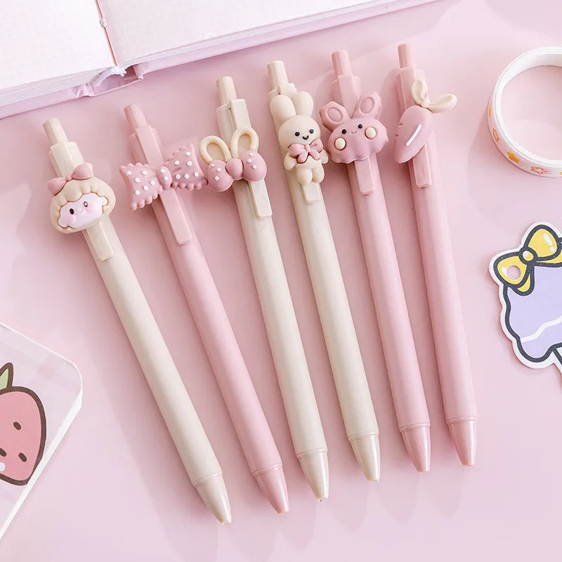 4 Kawaii Rabbit Mechanical Gel Ink Pens School Office Writing Supplies Stationery Pen 0.5mm Set of 4 Pens Animals - Tophatter Daily Deals