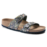 Birkenstock Women's Sydney Vegan Birko-Flor Sandals Navy Floral 40 Regular Wide Footwear - Tophatter Daily Deals