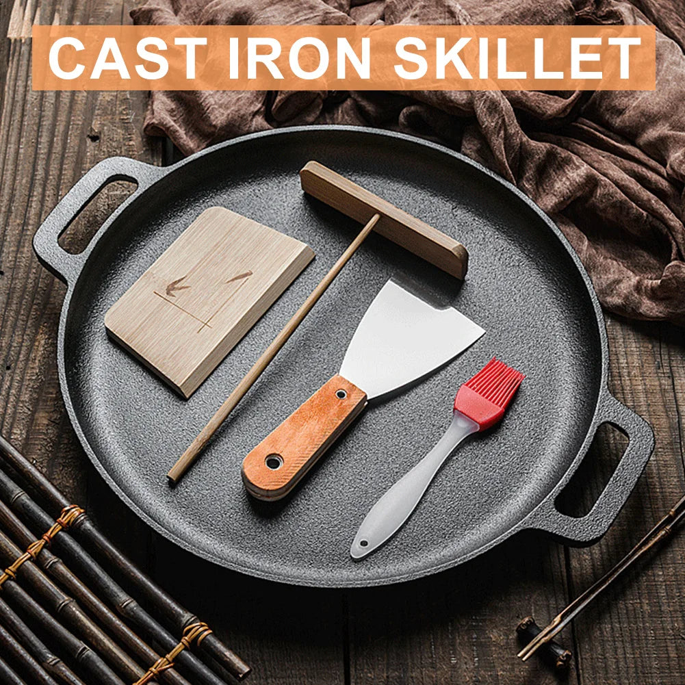 Non-Stick Camping Cast Iron Frying Pan Camp Cooking - Tophatter Daily Deals