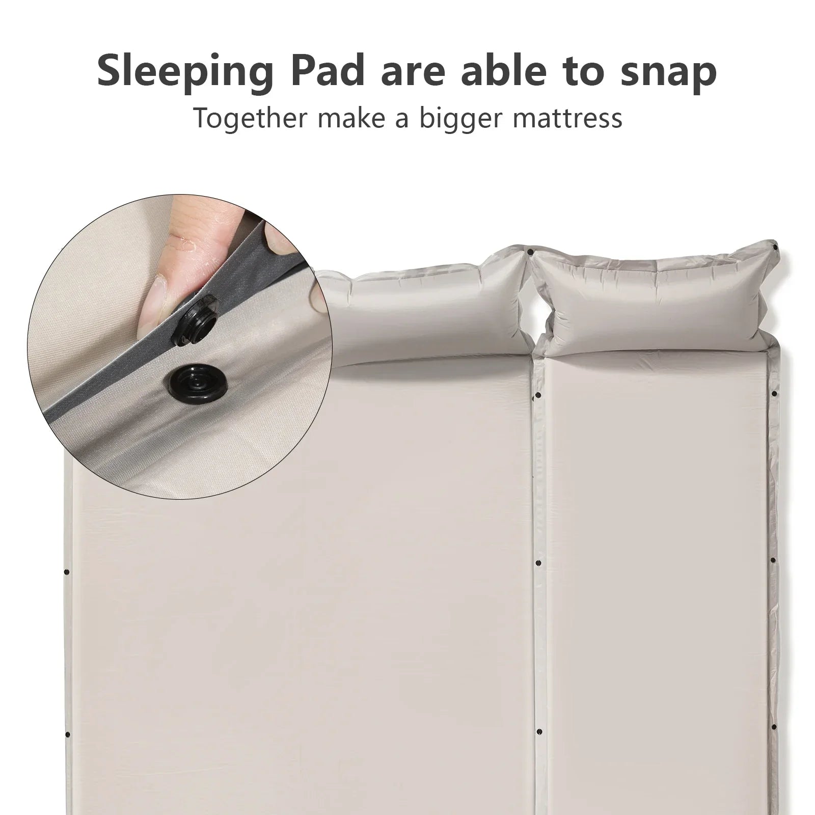 Self-Inflating Camping Mattress with Built-In Pillow Grey Camping & Hiking - Tophatter Daily Deals