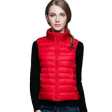 Lightweight Women's Sleeveless Vest - Quilted Nylon, Warm Red - Tophatter Daily Deals