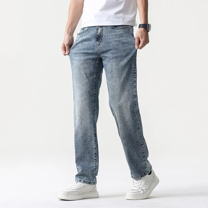 Oversized Men’s Wide Leg Jeans - Straight Lyocell, Casual - Tophatter Daily Deals