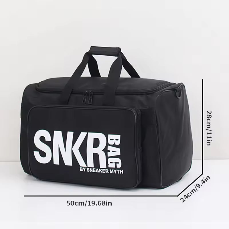 35L Sports Travel Bag with Green Interior Black Duffel Bags - Tophatter Daily Deals
