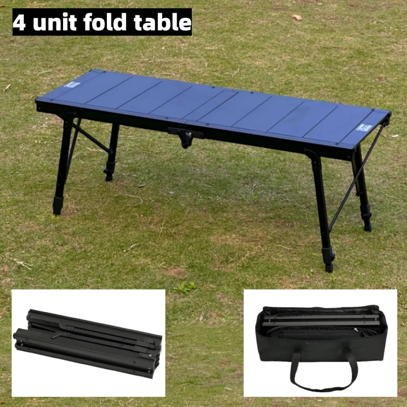 Folding Camping Table Adjustable IGT-Compatible Black Camp Furniture - Tophatter Daily Deals