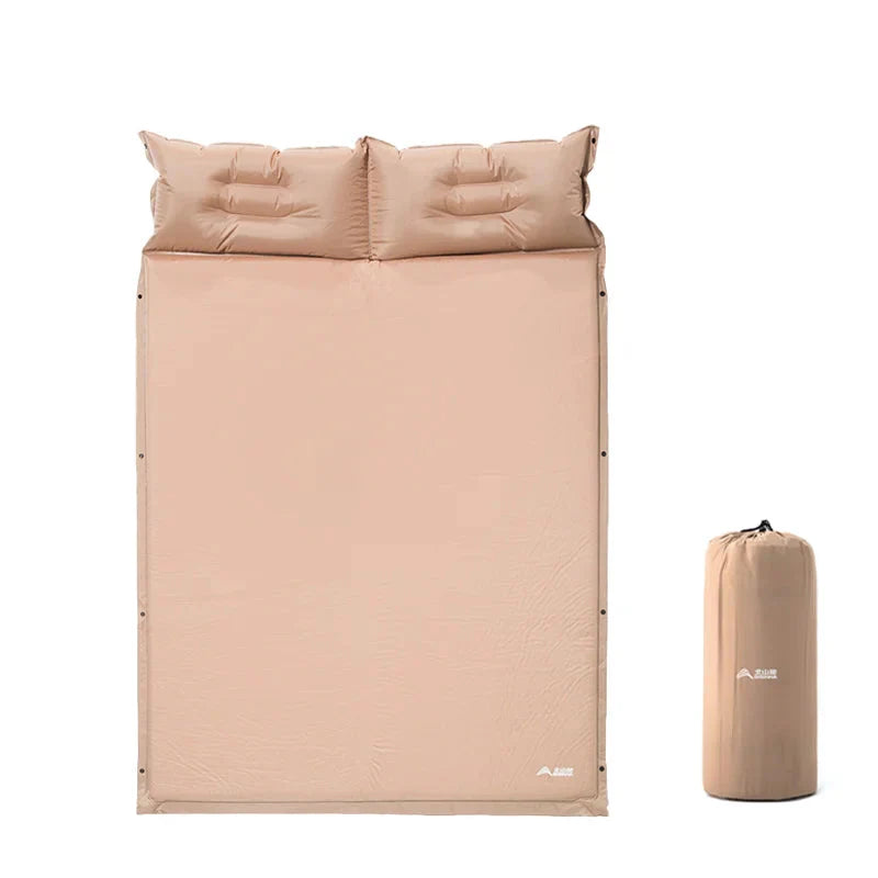 Self-Inflating Camping Sleeping Pad Air Mat Khaki Camping & Hiking - Tophatter Daily Deals