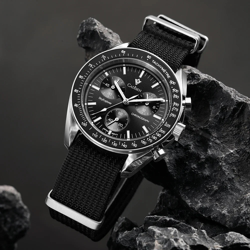Quartz Chronograph Canvas Watch With Sapphire Crystal - Tophatter Daily Deals