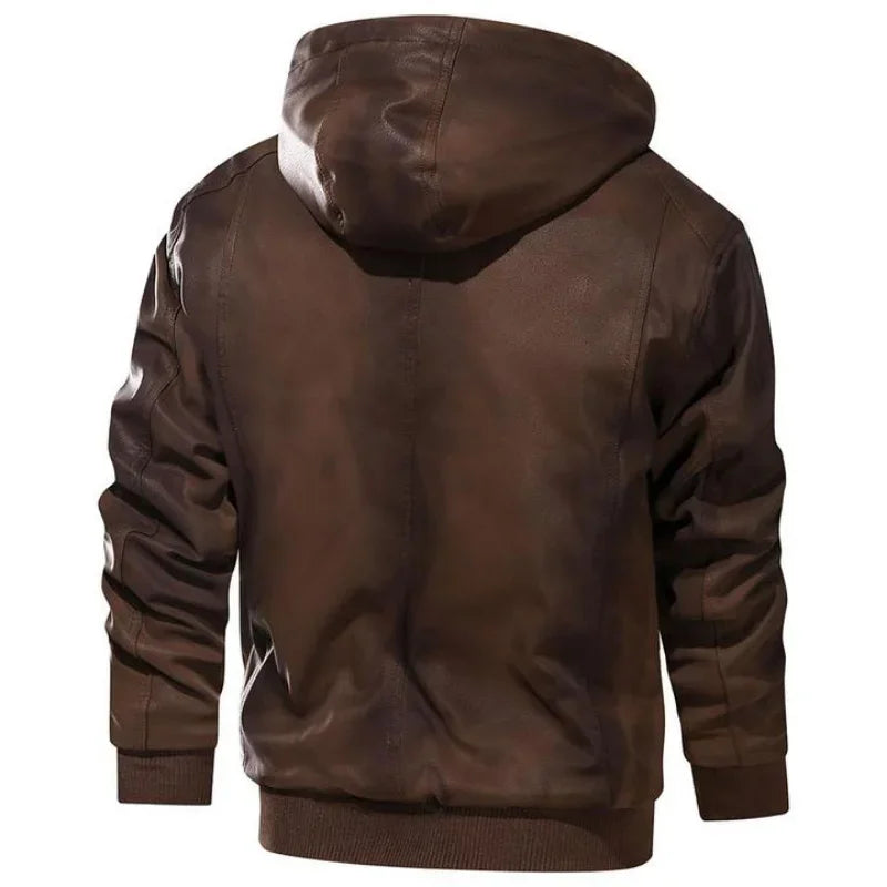 Lightweight Flattering Men's Jacket - Hooded Biker, Quilted - Tophatter Daily Deals