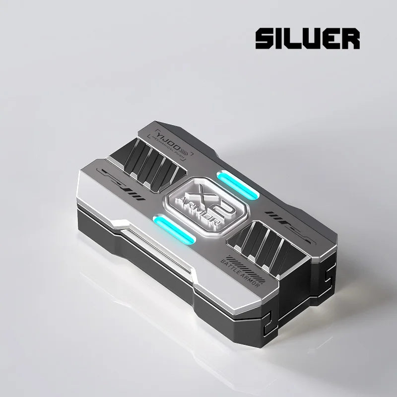 Luminous Push Slider Metal Fidget Toy EDC Stress Relief Silver - Tophatter Daily Deals