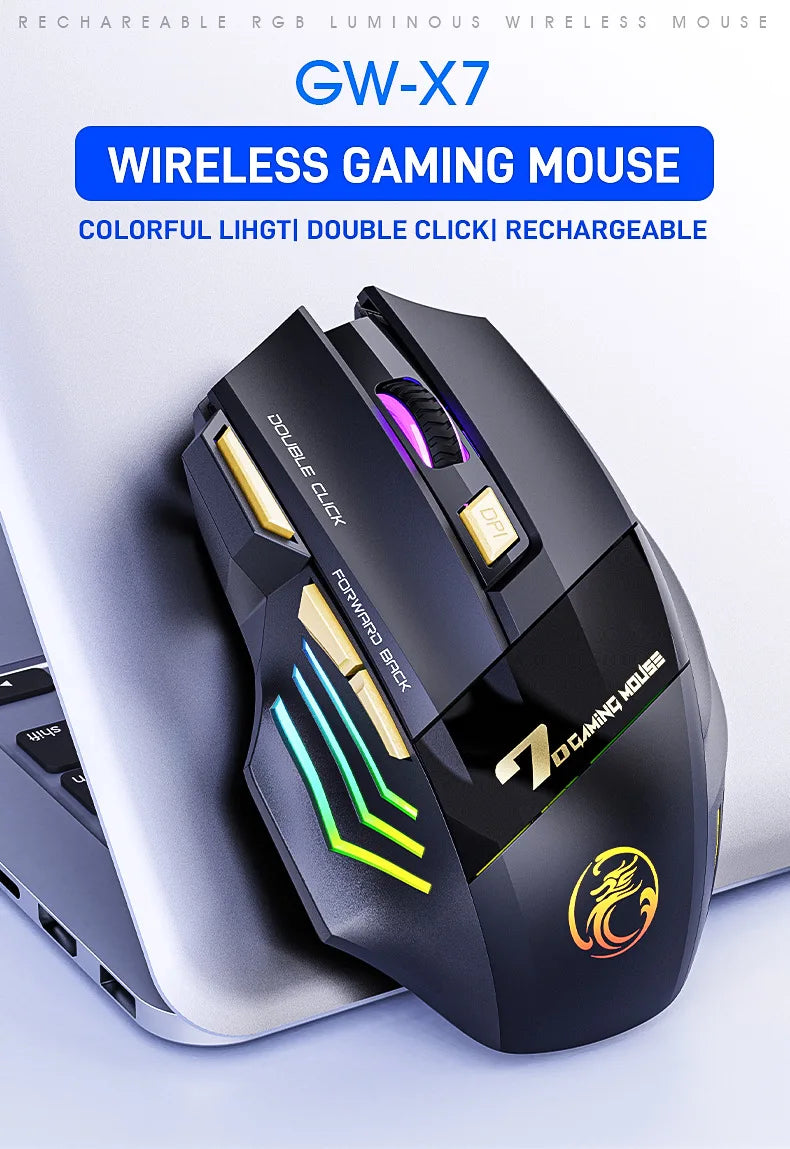 Wireless Gaming Mouse 3200DPI Dual Mode Rechargeable - Tophatter Daily Deals