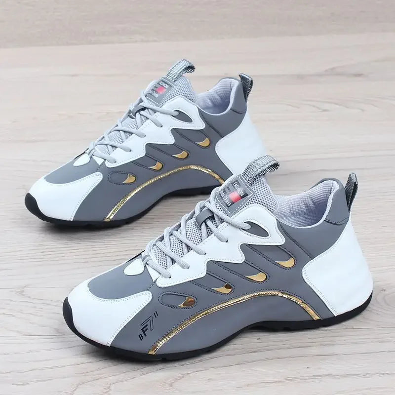 Mens Casual Vulcanized Sneakers Lightweight Breathable Shoes (Gray) Apparel & Accessories > Shoes > Sneakers - Tophatter Daily Deals