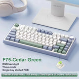 AULA F75 Compact 75 Percent Mechanical Gaming Keyboard RGB Cedar Green - Tophatter Daily Deals