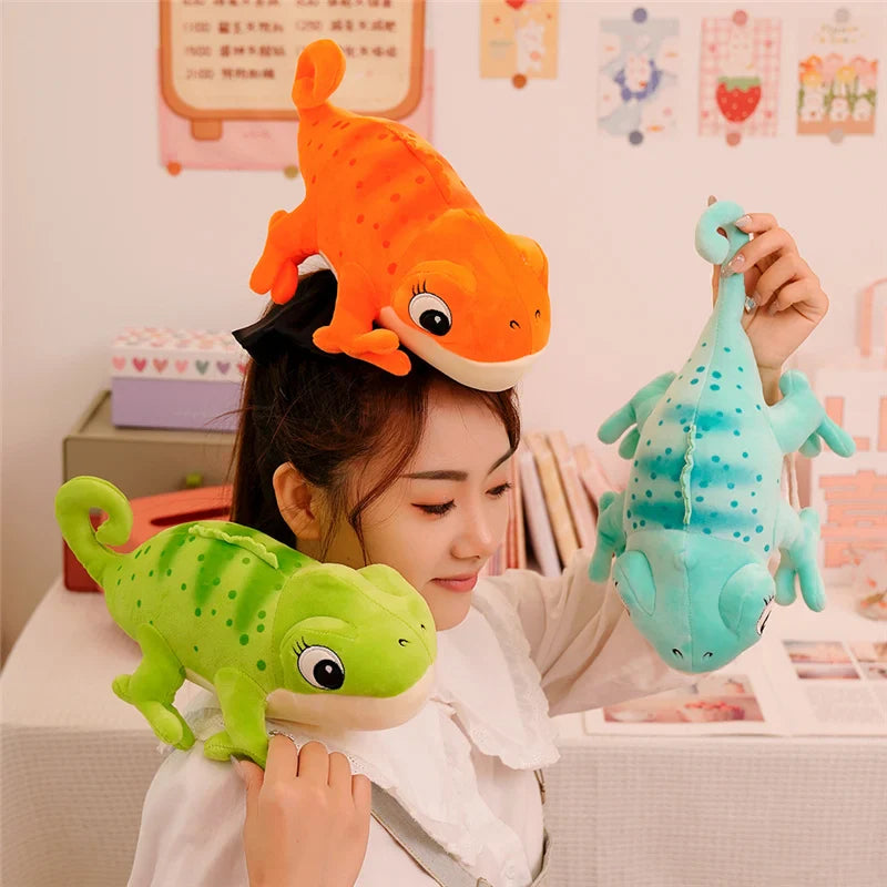 Plush Chameleon Pillow 30cm Cartoon Reptile Cozy Gift - Tophatter Daily Deals