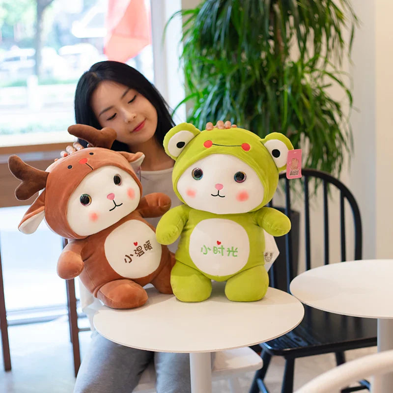 ChooChoo Cat Stuffed Animals Plush Toys Kawaii Soft Plushie Wearing Kigurumi Animals - Tophatter Daily Deals