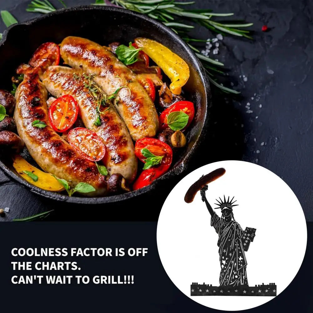 BBQ Accessory Portable Camping Hot Dog Grill Holder Rust-proof Sausage Stand Rack for Funny Bbq Heat-resistant Outdoor Sausage - Tophatter Daily Deals