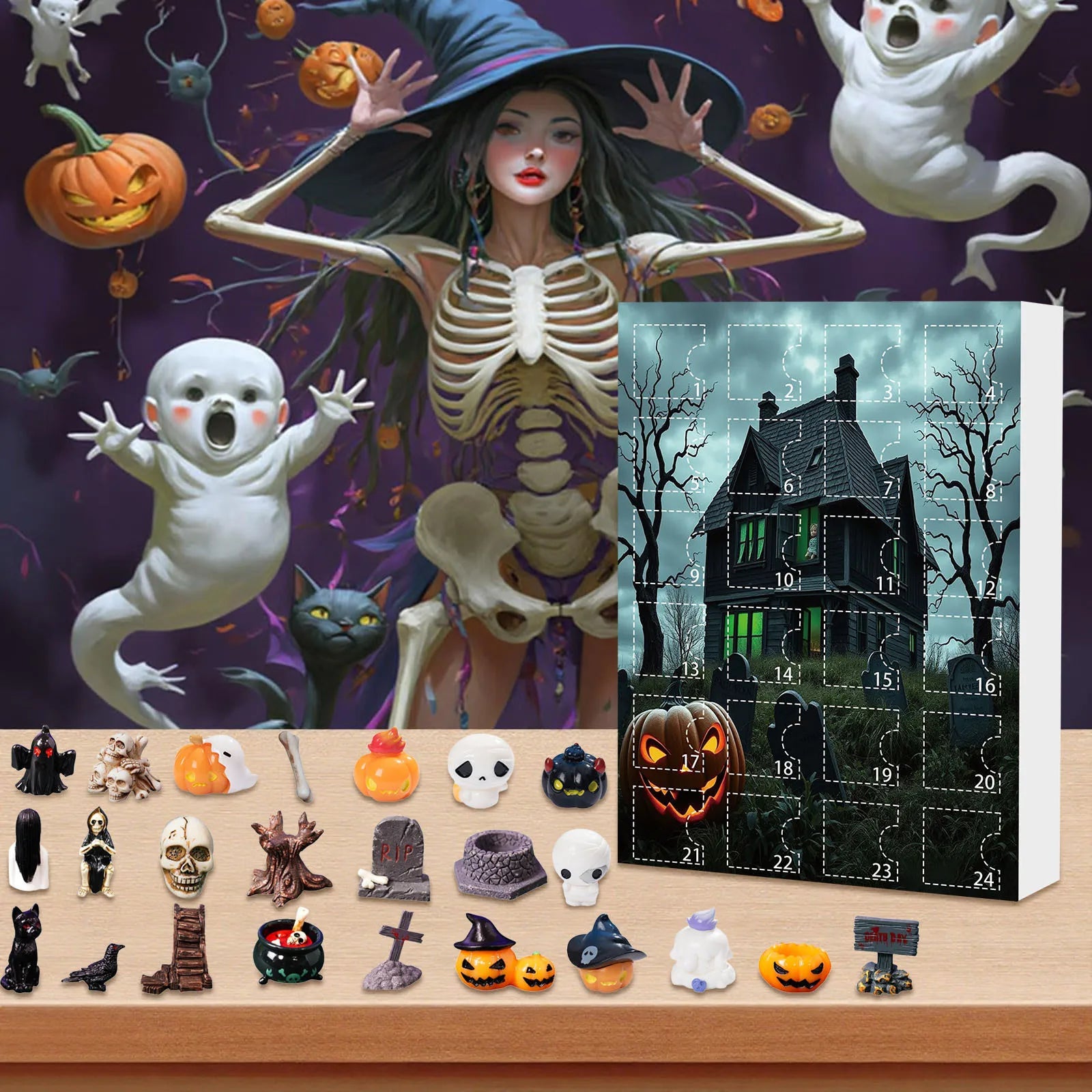 Halloween Advent Calendar 24 Countdown With Mini Figures - Tophatter Daily Deals