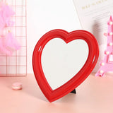 Pink Love Heart-Shaped Cosmetic Mirror Makeup Wall Hanging Mirror Red Mythical - Tophatter Daily Deals