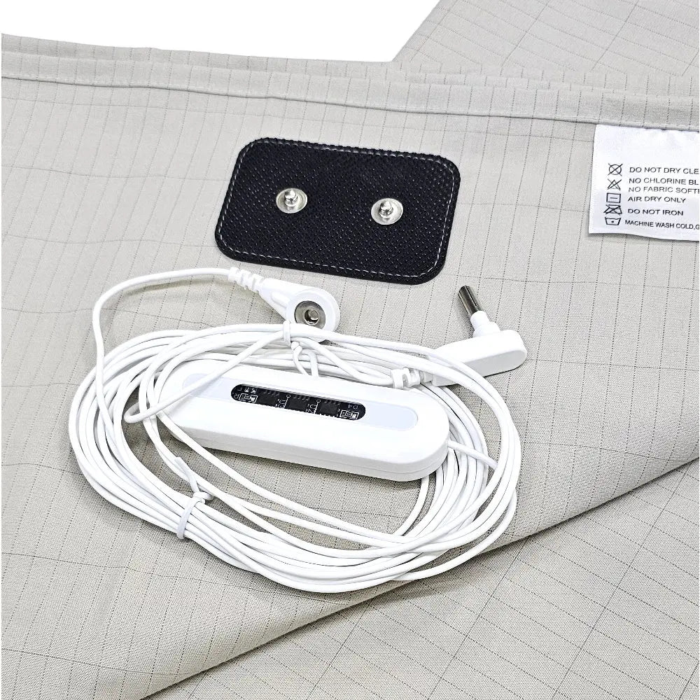 Earthing Fitted Sheet Organic Cotton Silver Grounding - Tophatter Daily Deals
