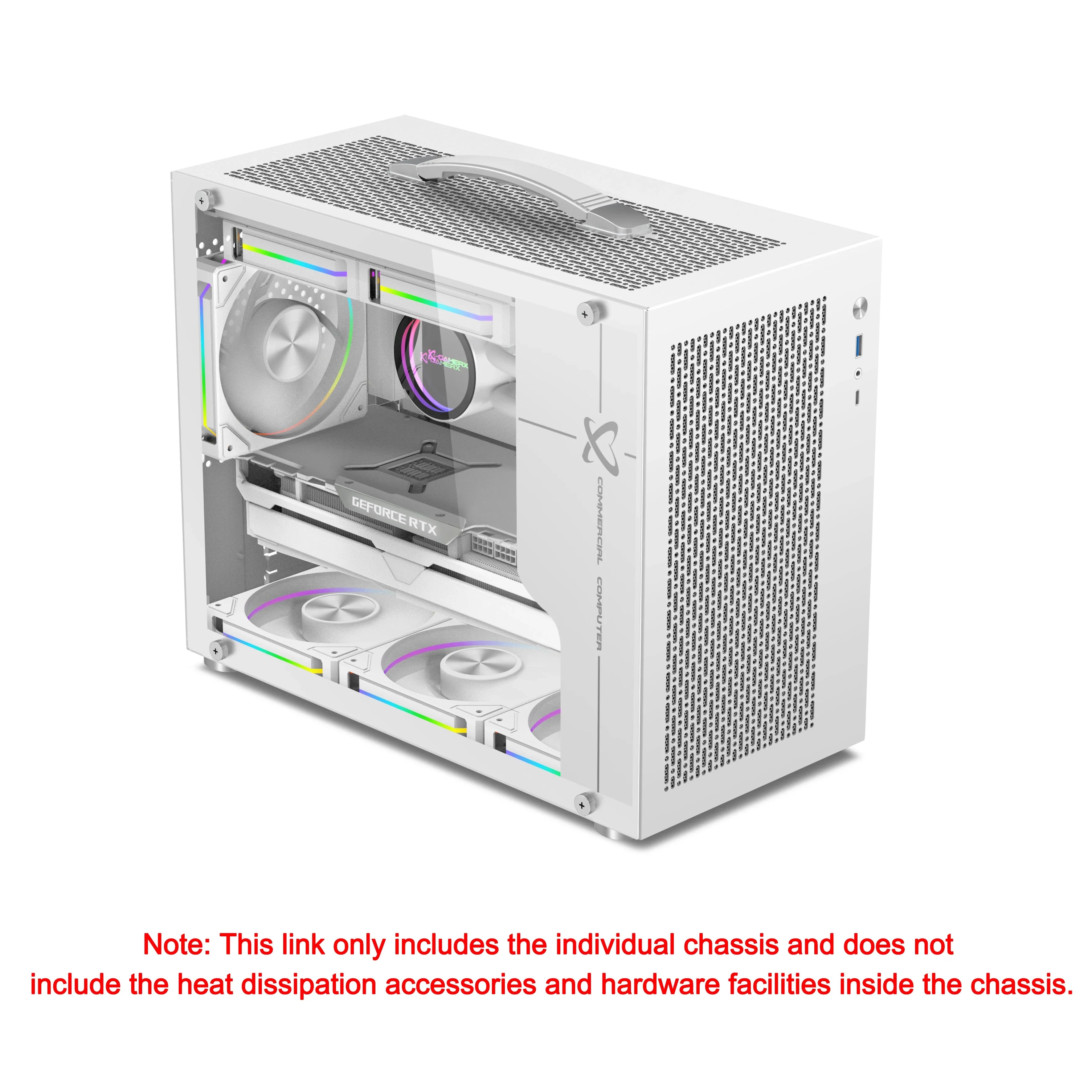 Mini ITX PC Case Transparent Side 240mm Water Cooling X100 PRO White - Tophatter Daily Deals