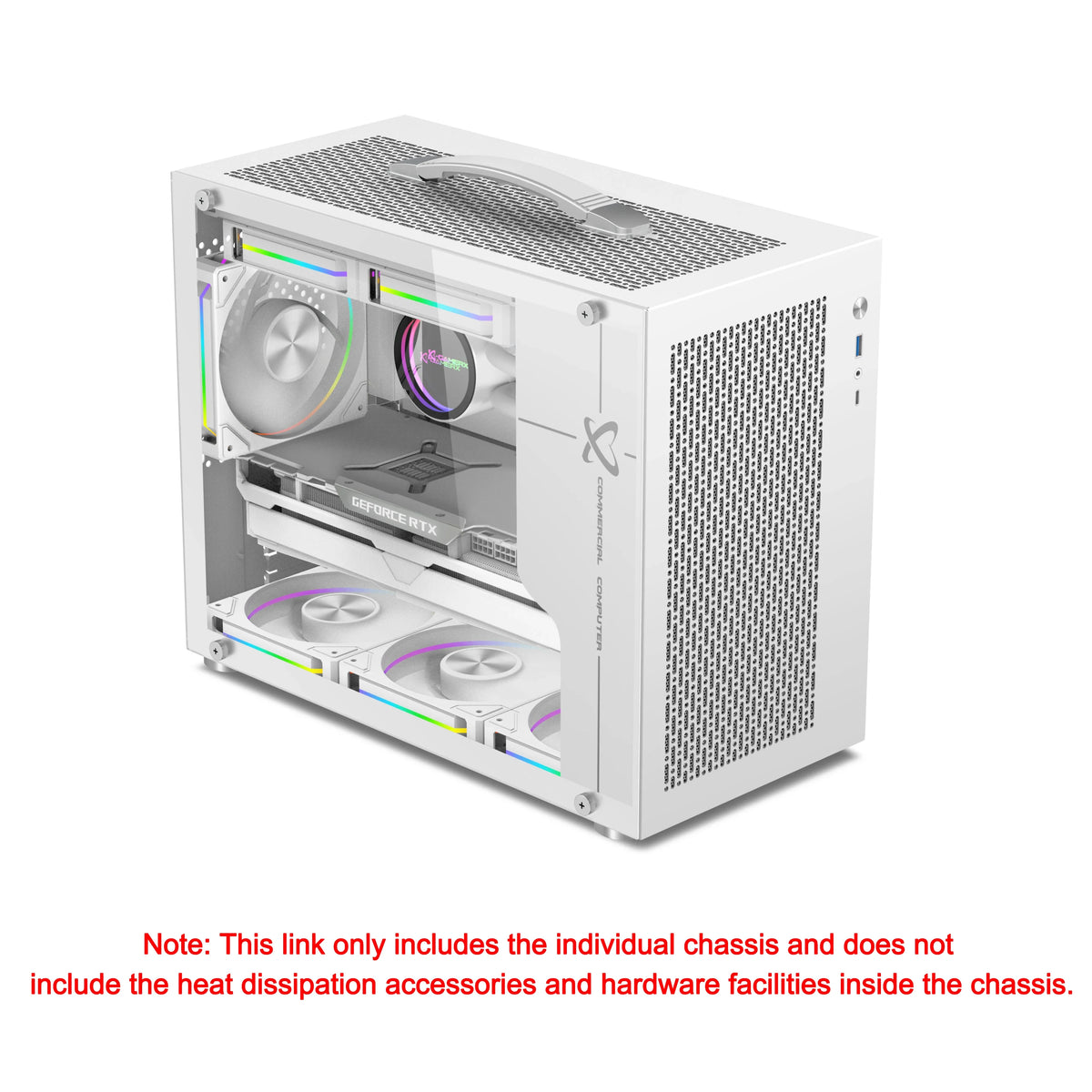 Mini ITX PC Case Transparent Side 240mm Water Cooling X100 PRO White - Tophatter Daily Deals