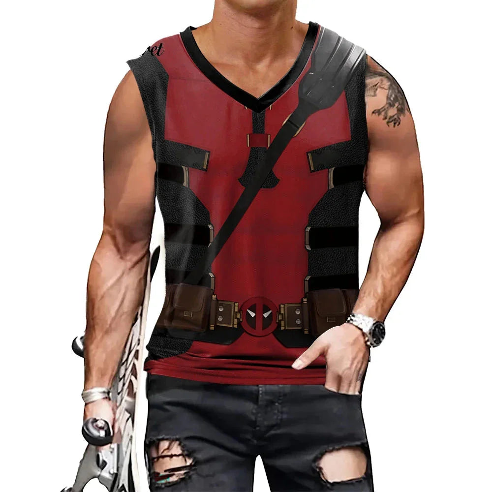 Deadpool & Wolverine Inspired Superhero Compression Tank Top - Perfect for Cosplay - Tophatter Daily Deals