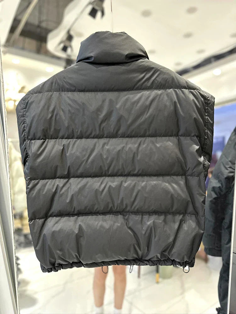 Insulating Women’s Down Vest - Cropped, Duck, Winter - Tophatter Daily Deals