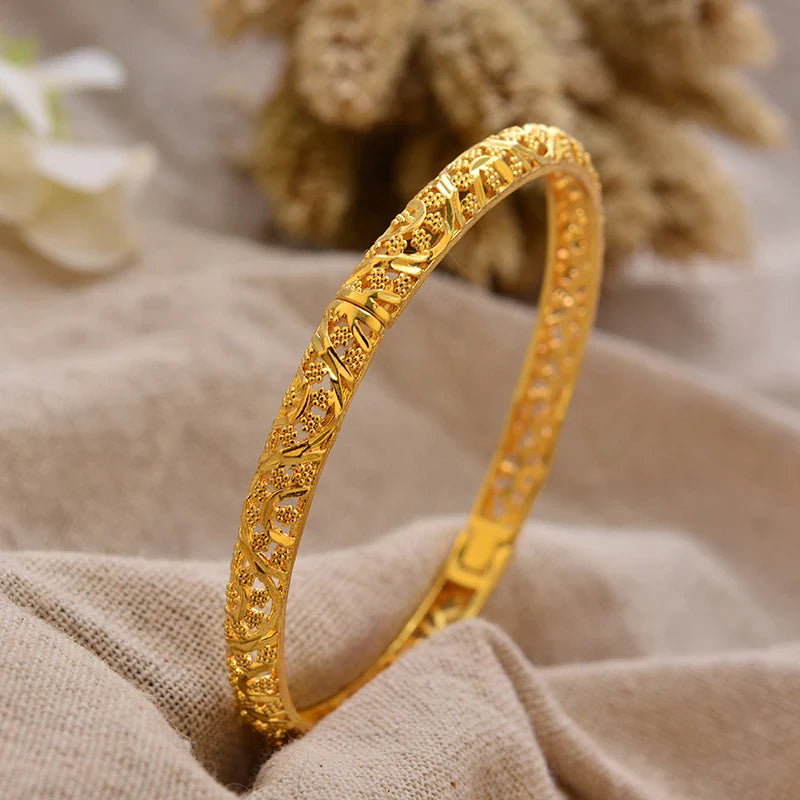 Gold Plated Bangles Luxury Arabic Wedding Bracelet - Tophatter Daily Deals