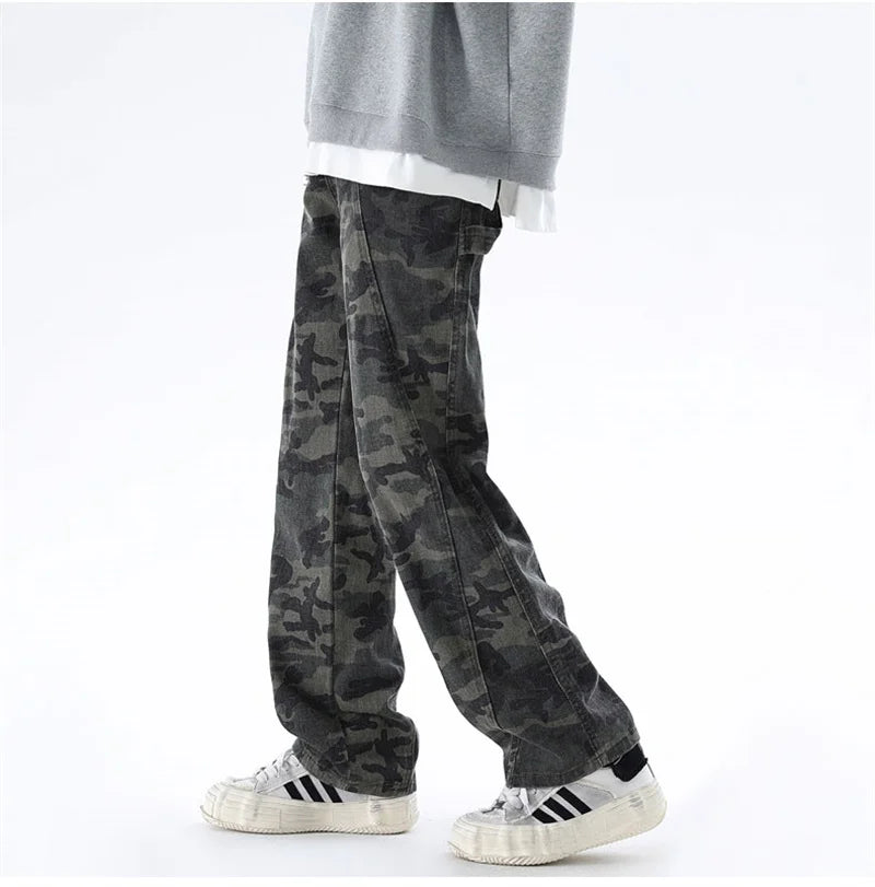 Oversized Men’s Cargo Jeans - Baggy Straight Denim Wear - Tophatter Daily Deals