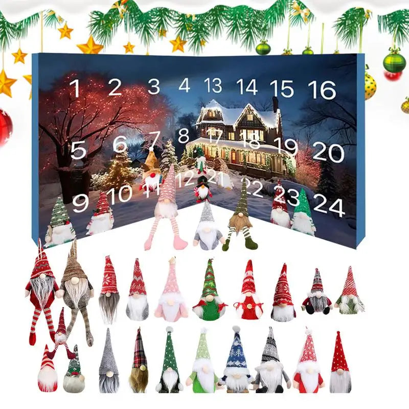 Christmas Gnome Advent Calendar 24 Plush Countdown 2025 - Tophatter Daily Deals