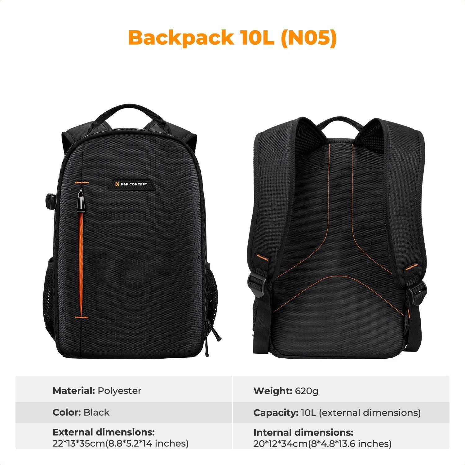 10L Lightweight Camera Backpack Black Backpacks - Tophatter Daily Deals