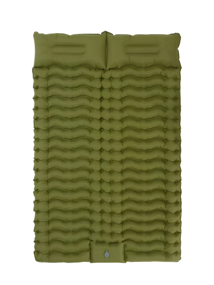 Double Self-Inflating Sleeping Pad Pillows Green Camping & Hiking - Tophatter Daily Deals