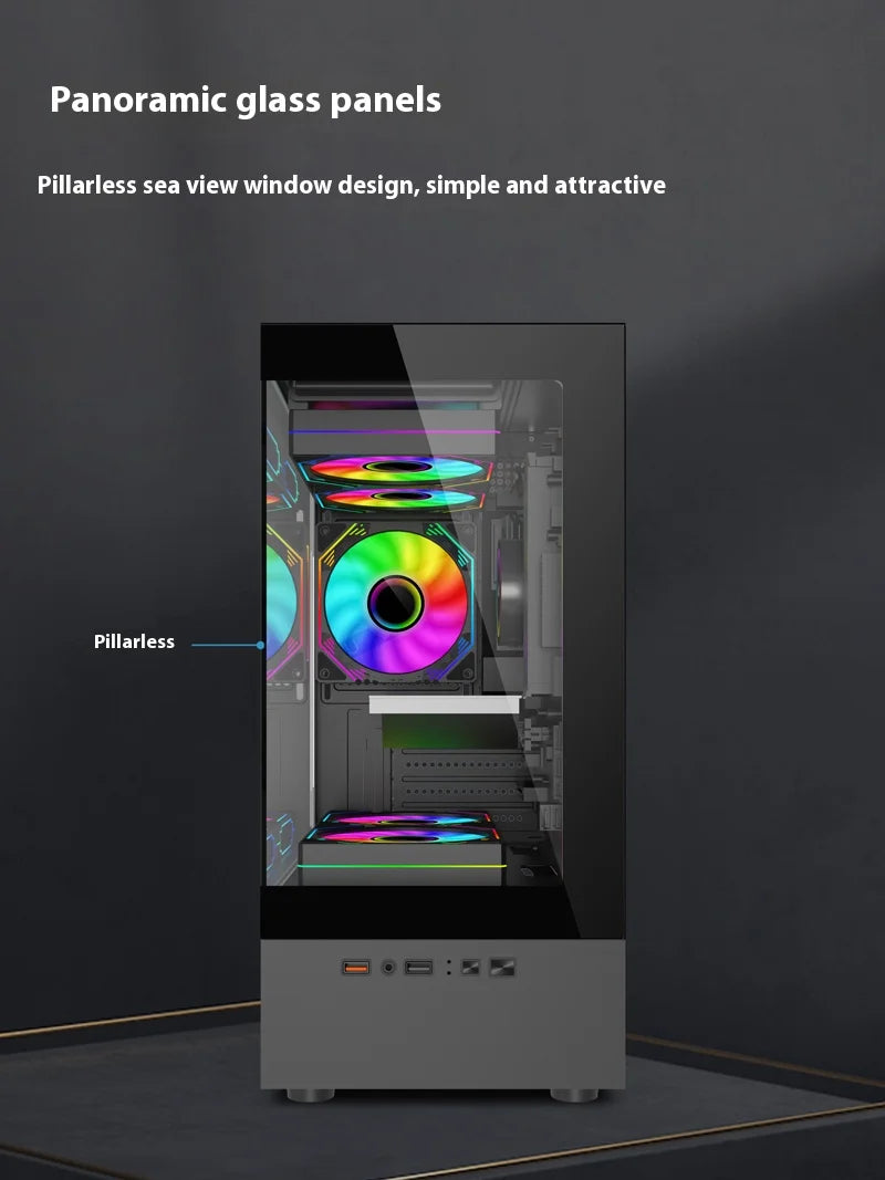 Mini ITX PC Case 240mm Water Cooling MicroATX Chassis - Tophatter Daily Deals