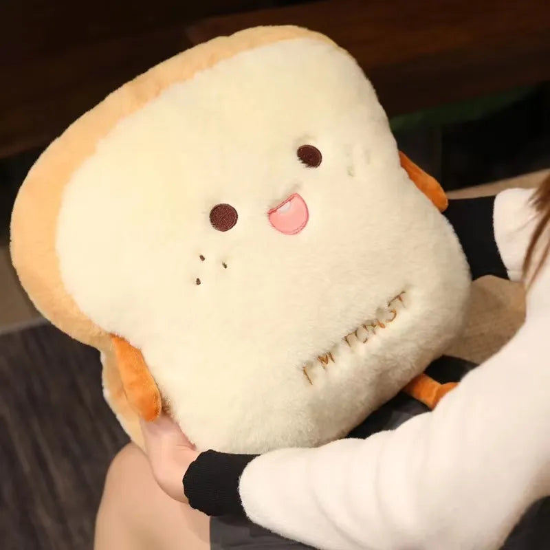 35cm Plush Bread Pillow Cute Toast Soft Warm Hand Cushion Loaf Stuffed Toy Plushie Food - Tophatter Daily Deals