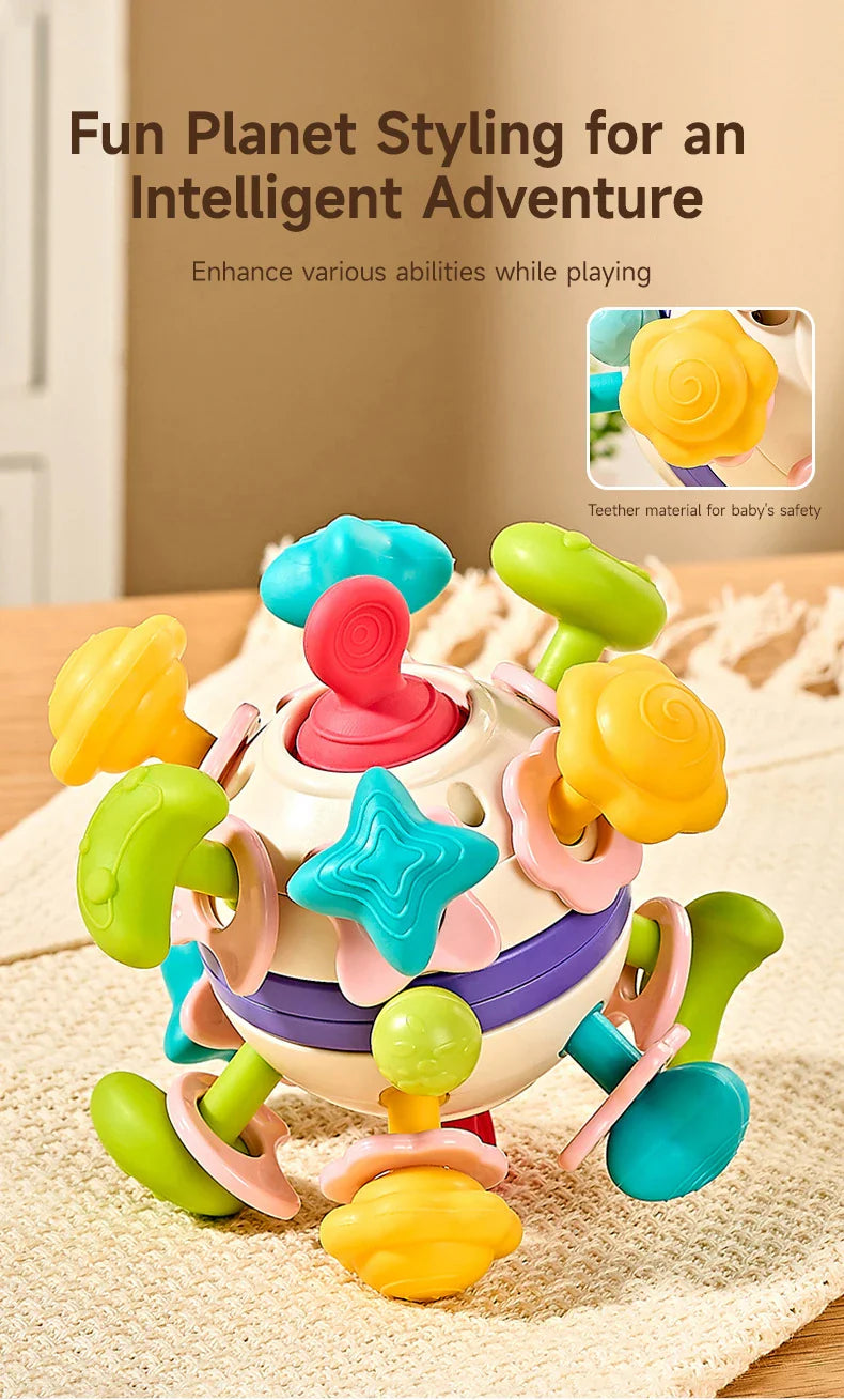 Baby Teether Rattle Hand Grip Sensory Ball Toy Newborn - Tophatter Daily Deals