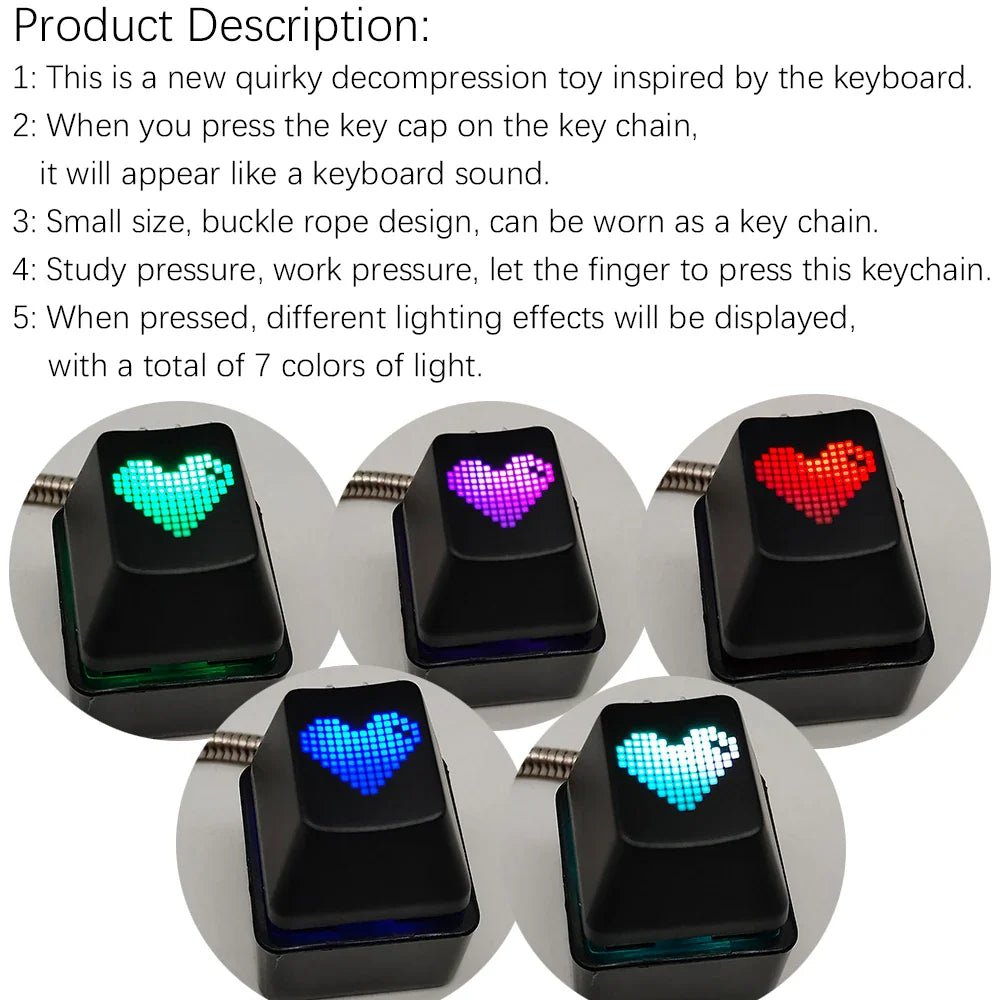 Mechanical Keyboard Keychain RGB Mini Tester Stress Toy - Tophatter Daily Deals