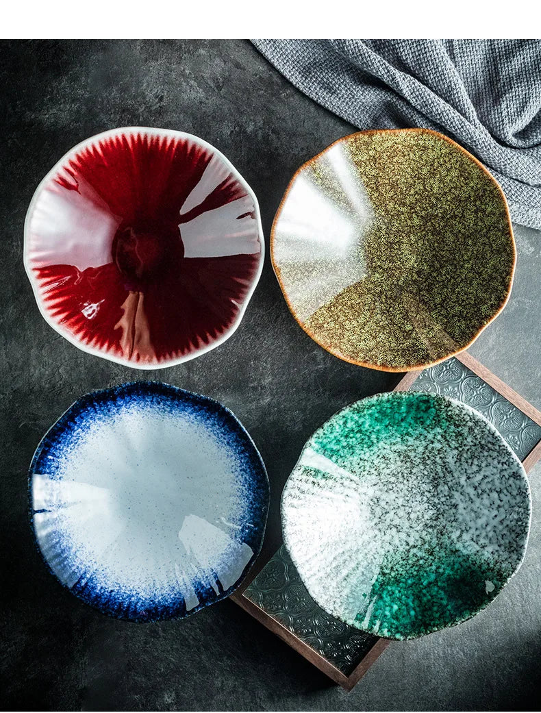 Japanese Ceramic Noodle Bowl Lotus Pattern Salad Bowl - Tophatter Daily Deals