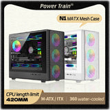Mini ITX PC Case Tempered Glass 360mm Water Cooling - Tophatter Daily Deals
