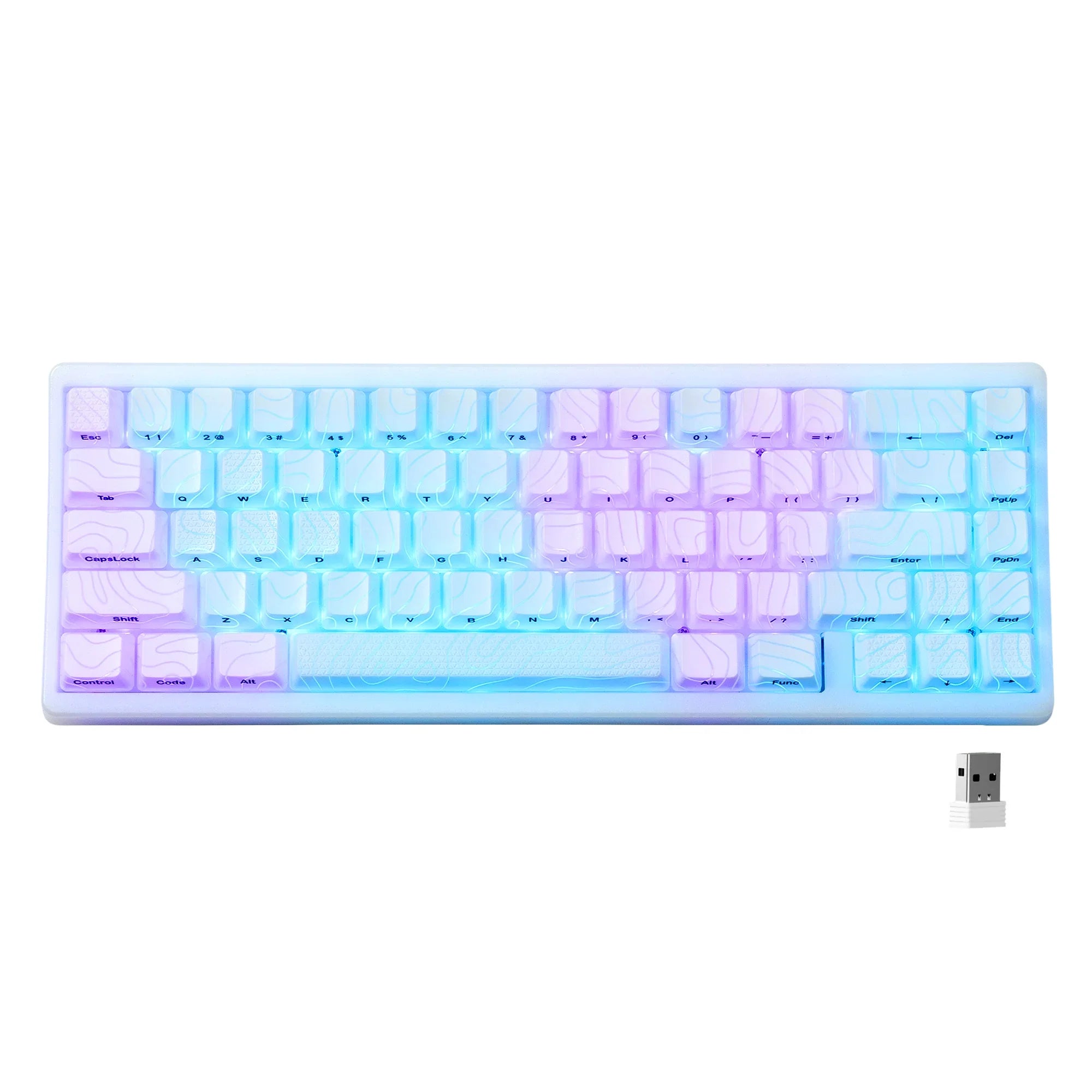Mechanical Keyboard M67 67 Key Gasket Hot Swappable RGB White - Tophatter Daily Deals
