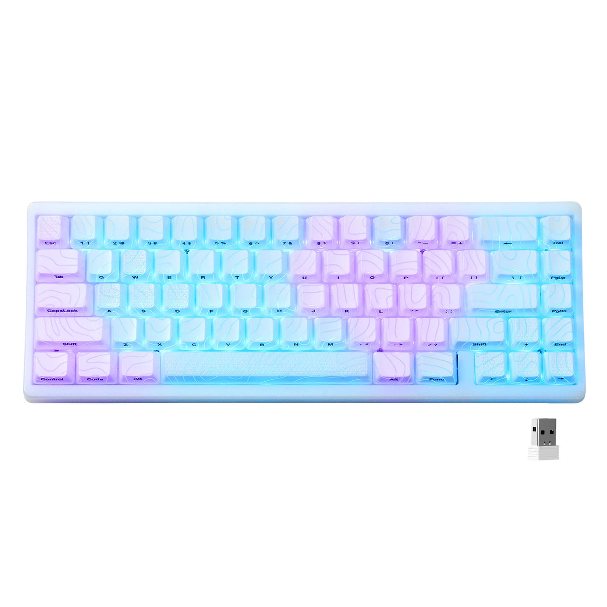 Mechanical Keyboard M67 67 Key Gasket Hot Swappable RGB White - Tophatter Daily Deals