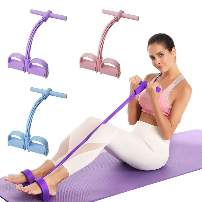 Resistance Band 6 Tube Pedal Puller Fitness Trainer - Tophatter Daily Deals