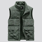 Insulating Mens Fleece Vest - Quilted Corduroy, Casual - Tophatter Daily Deals