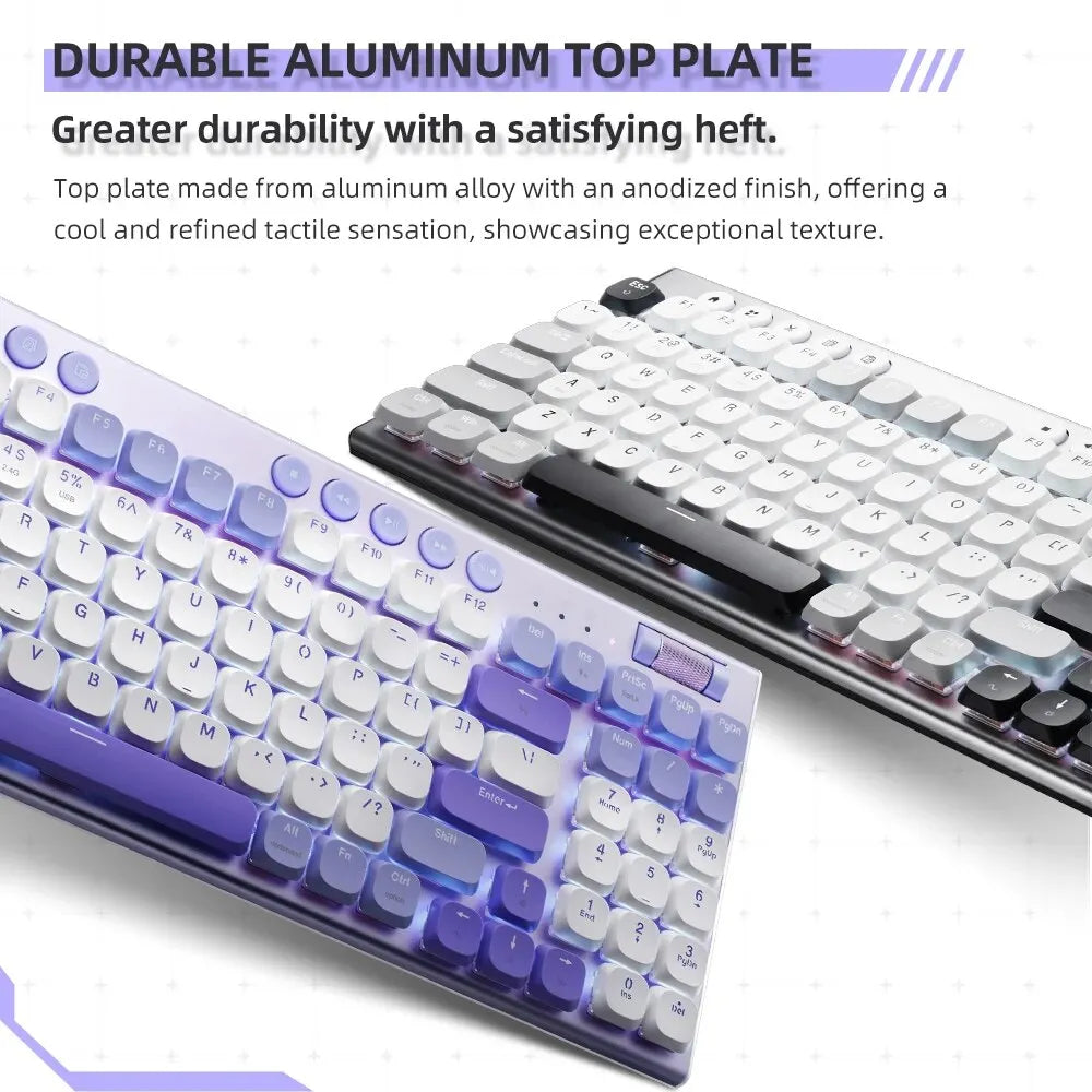 Wireless Low Profile Mechanical Keyboard 98 Keys PBT - Tophatter Daily Deals